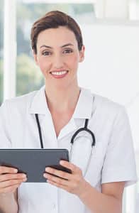 Female Doctor with an ipad